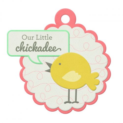 We R Memory Keepers - Simply Spring - Embossed Tag - Chickadee